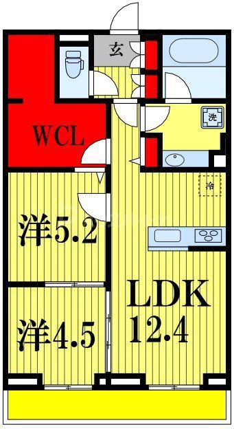 アミティエY(2LDK/2階)の間取り写真