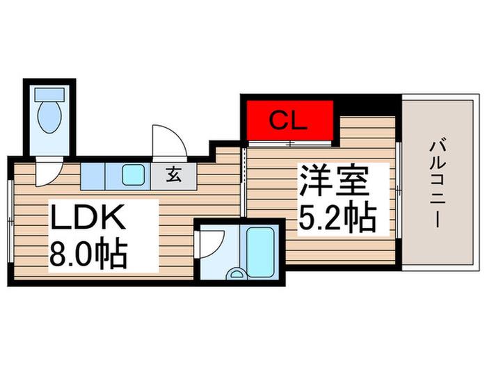 メゾンアオキ(1LDK/2階)の間取り写真
