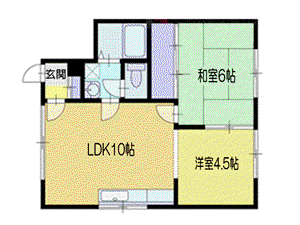 コーポさかえ(2LDK/1階)の間取り写真