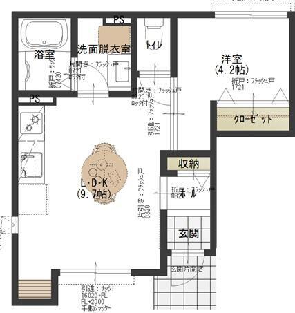 FELIXEON(1LDK/1階)の間取り写真
