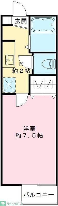パークハイム(1K/2階)の間取り写真