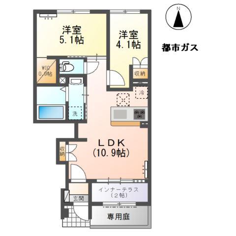 ブルーシャトー(2LDK/1階)の間取り写真