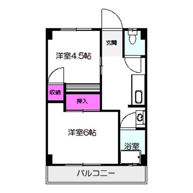 今福ハイツ(2DK/4階)の間取り写真