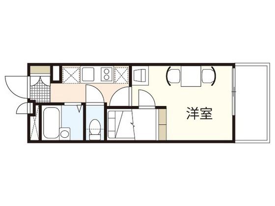 レオパレスARCADIA A(1K/1階)の間取り写真