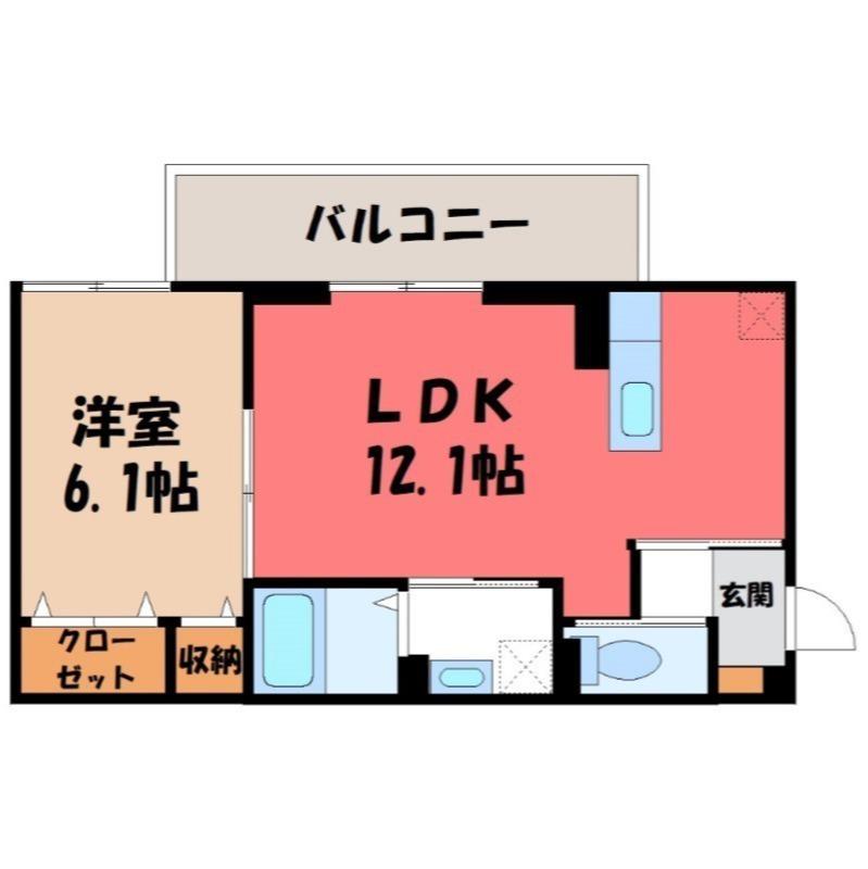 シャトー SANA(1LDK/3階)の間取り写真
