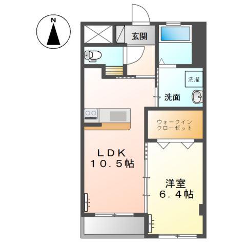セゾン セレーナ(1LDK/2階)の間取り写真