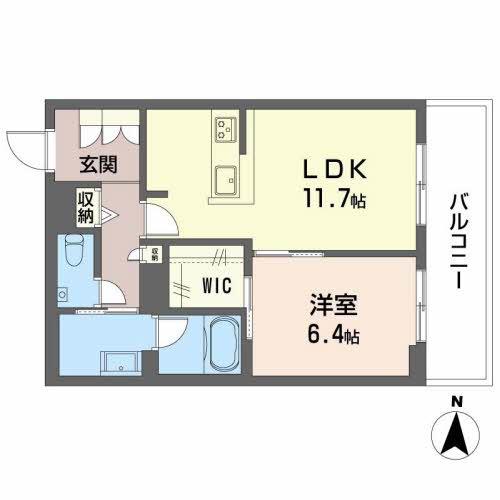 シャーメゾン潮見台(1LDK/2階)の間取り写真