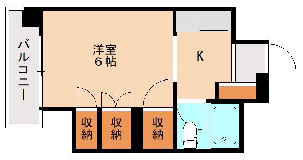 サンエール住吉(1K/2階)の間取り写真