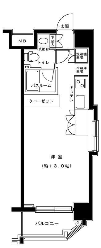パークサイド東大島(ワンルーム/3階)の間取り写真