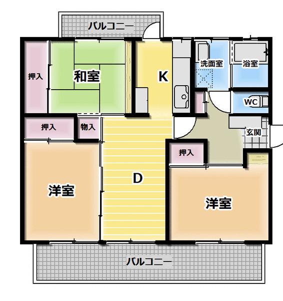 京都東山 404号棟(3DK/3階)の間取り写真