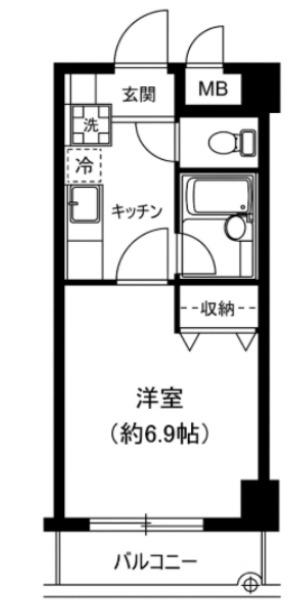 エステル浮間公園(1K/4階)の間取り写真