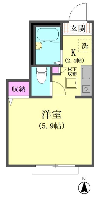 ユウハイツ(1K/1階)の間取り写真