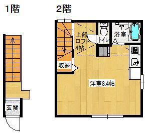 WAO若竹町(ワンルーム/2階)の間取り写真