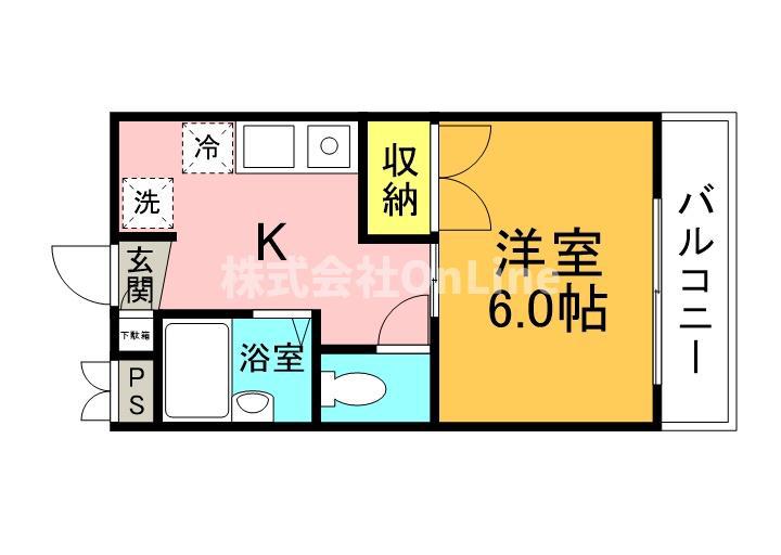 セントユース(1K/2階)の間取り写真