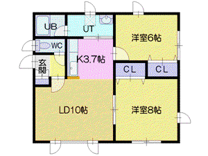 FFフォルテシモ(2LDK/1階)の間取り写真