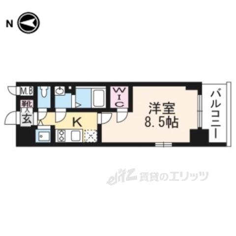 エスプレイス京都RAKUNAN(1K/3階)の間取り写真