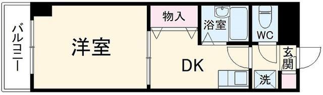 第12笠原ビル(1DK/3階)の間取り写真