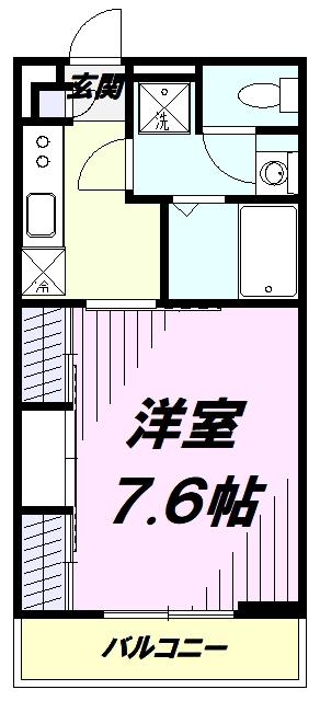 サードロック立川(1K/2階)の間取り写真
