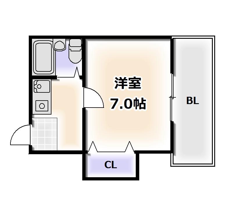 Y・BLD(1K/5階)の間取り写真