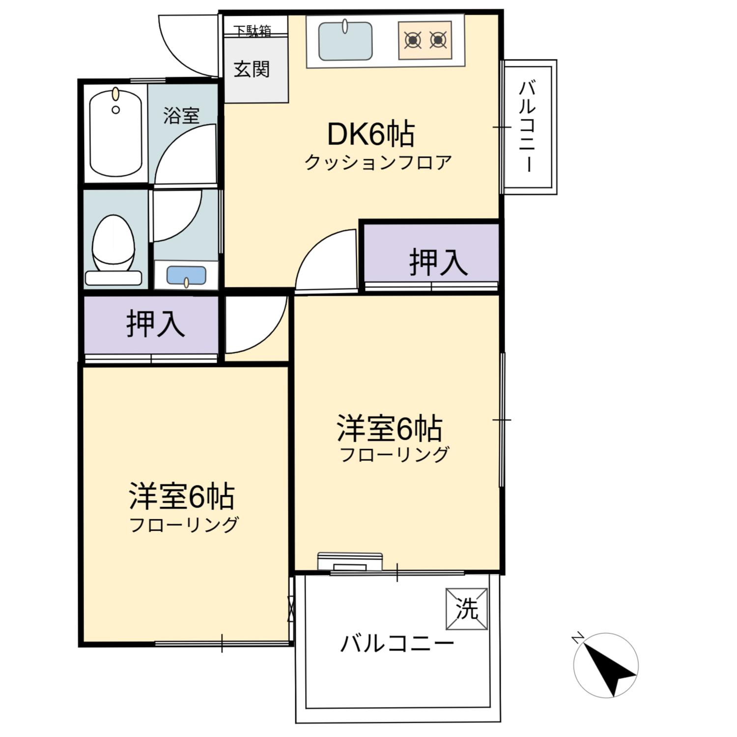 サンコーポ高梨(2DK/3階)の間取り写真