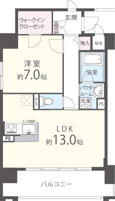 TOMODOAL北梅田(1LDK/7階)の間取り写真
