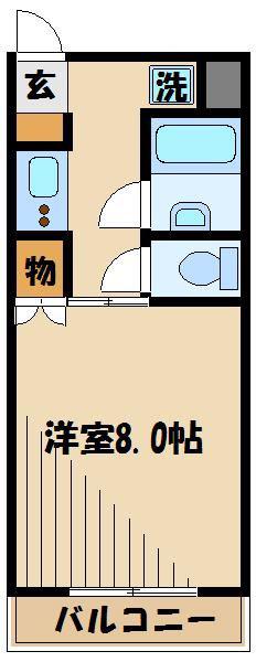 ガーデンビュー石神D(1K/3階)の間取り写真