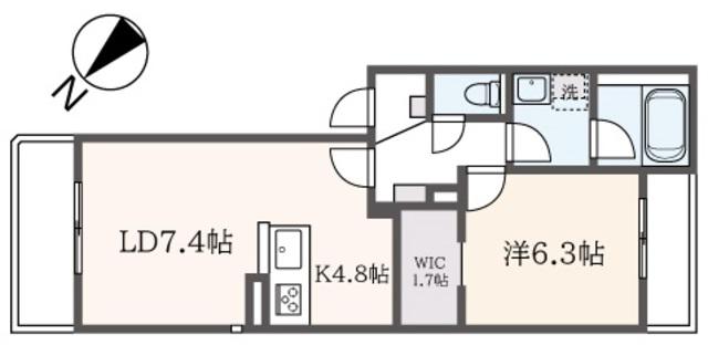 ORIENTALリーク(1LDK/2階)の間取り写真