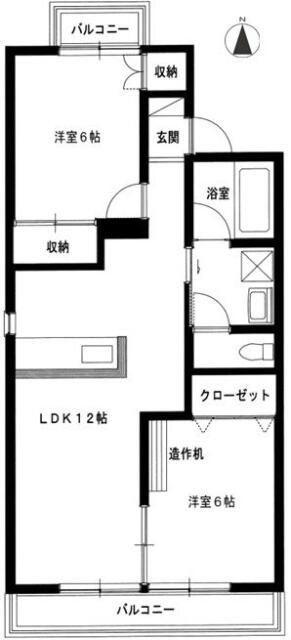 サニーヒルズ・坂巻(2LDK/1階)の間取り写真