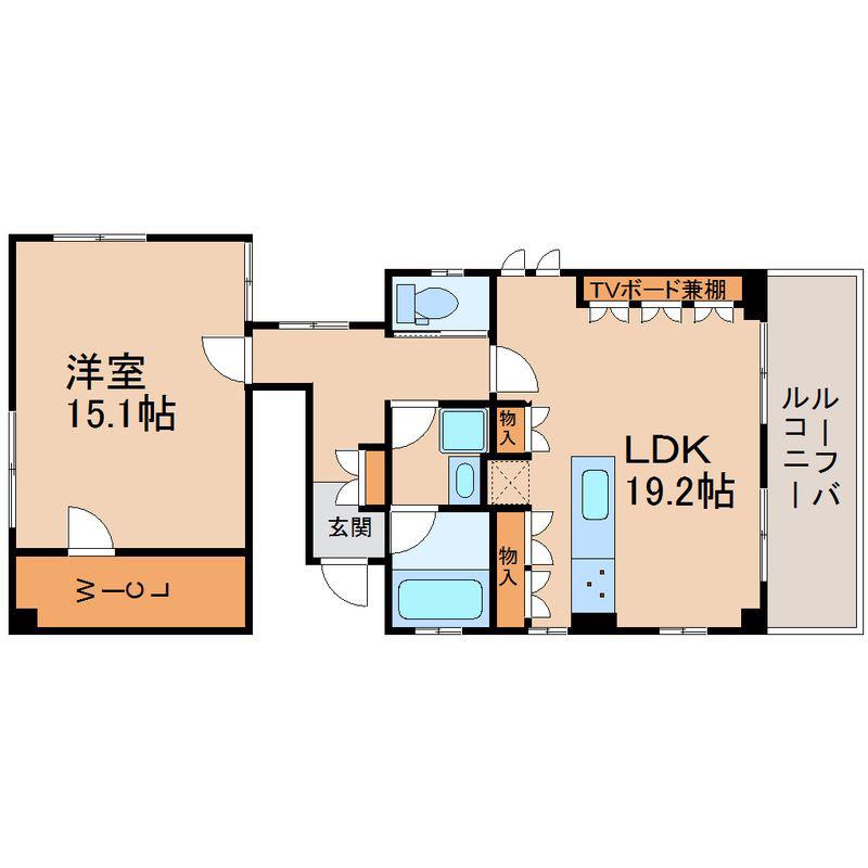 スマートヴィラ(1LDK/3階)の間取り写真