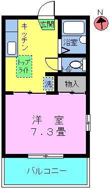 コーポジョイフル(1K/2階)の間取り写真