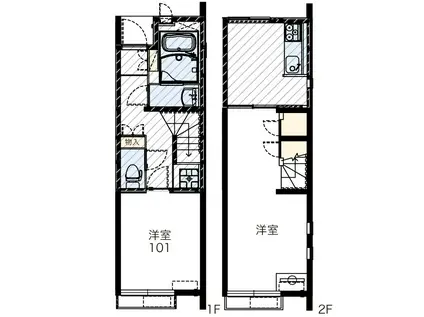 かよいちょう(1LDK/1階)の間取り写真