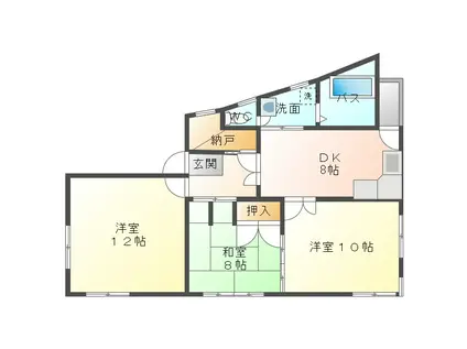 成清ビル(3DK/3階)の間取り写真