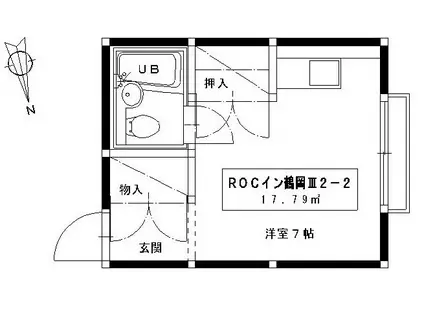ROCイン鶴岡III(ワンルーム/2階)の間取り写真