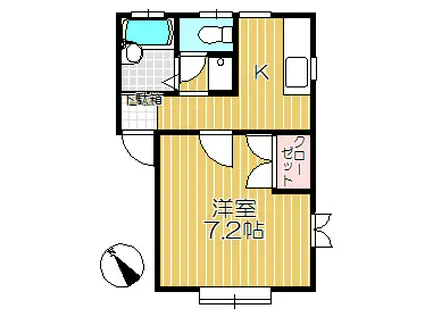 藤コーポB(1K/2階)の間取り写真