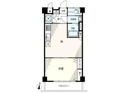 北品川フラワーホーム(1DK/7階)の間取り写真