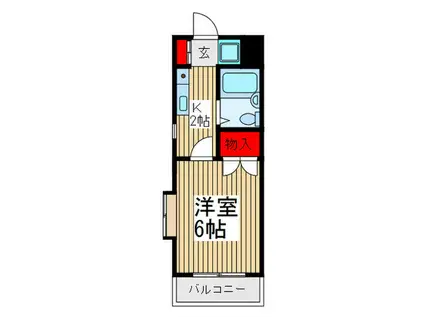 グートハウス岸田(1K/2階)の間取り写真