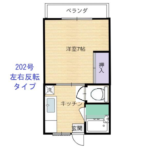 リバーハウス(1K/2階)の間取り写真
