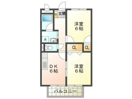 サープラスII曙(2DK/2階)の間取り写真