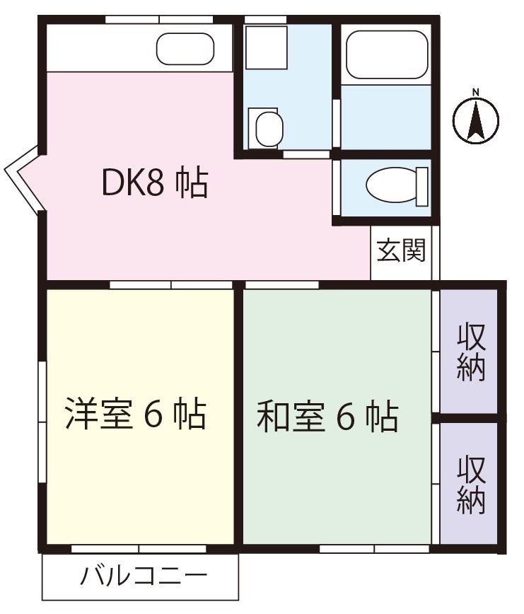 パインヒル418(2DK/2階)の間取り写真