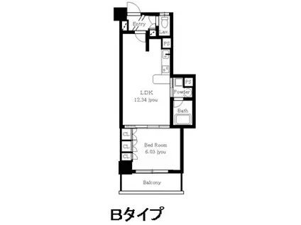 静岡馬渕エンブルコート(1LDK/3階)の間取り写真