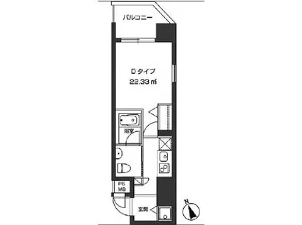 レジディア虎ノ門(1K/13階)の間取り写真