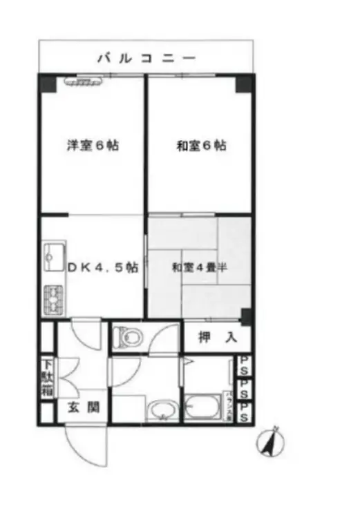 八王子スカイマンション 3階階 間取り