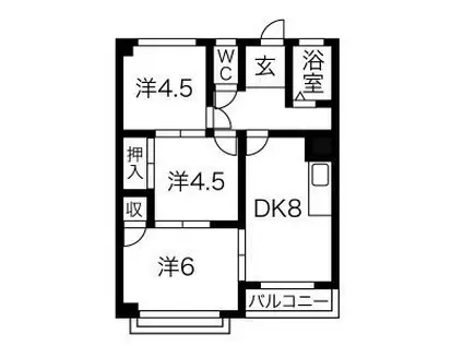 佐藤マンションB棟(3DK/3階)の間取り写真