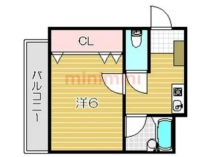 保田マンション(1K/3階)の間取り写真