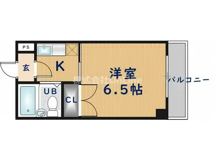 大宝菱屋西ロイヤルハイツ(1K/2階)の間取り写真