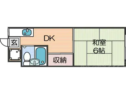 グロー東加賀屋(1DK/3階)の間取り写真