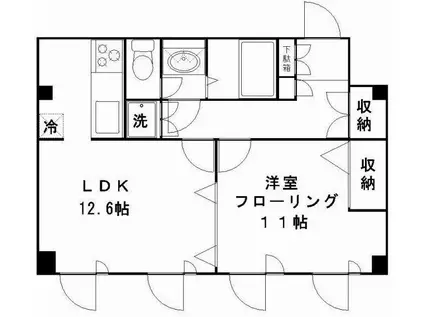 フェニックスコート砧(1LDK/3階)の間取り写真