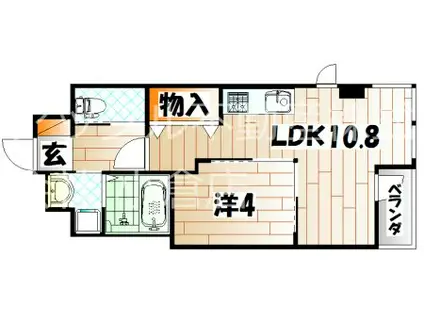 ソレイユ・ルヴァン赤坂(1LDK/2階)の間取り写真