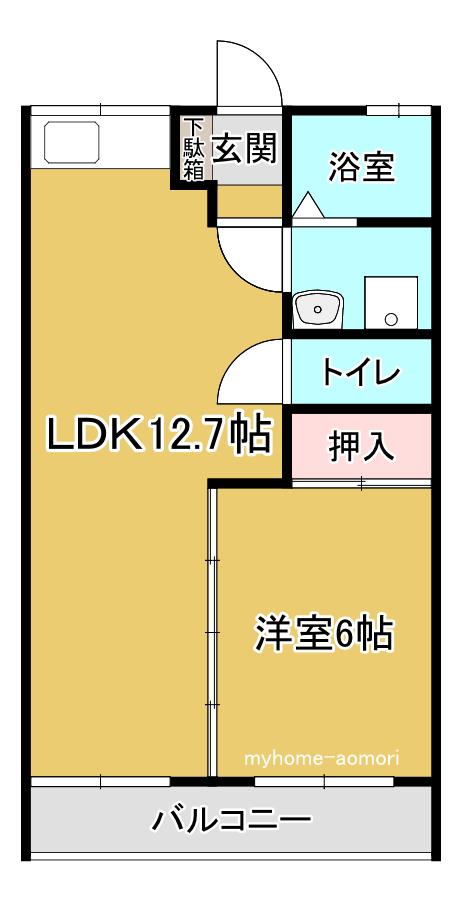 エムズコーポ(1LDK/2階)の間取り写真