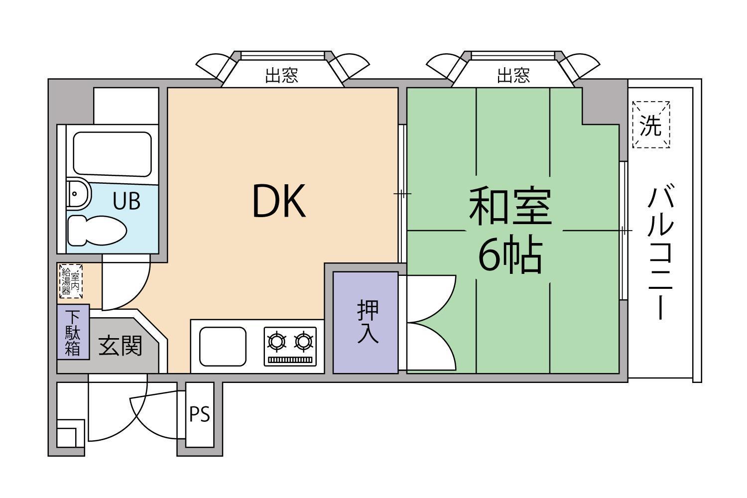 メゾンド中浦和(1DK/3階)の間取り写真